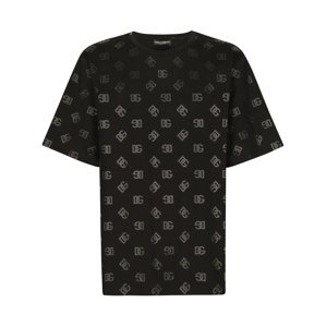 DOLCE & GABBANA Monogram Black tričko Veľkosť: S