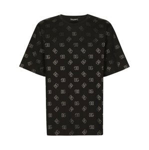 DOLCE & GABBANA Monogram Black tričko Veľkosť: L