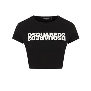 DSQUARED2 Mirror Black crop tričko Veľkosť: XS