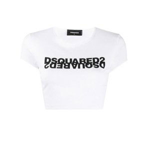 DSQUARED2 Mirror White crop tričko Veľkosť: L