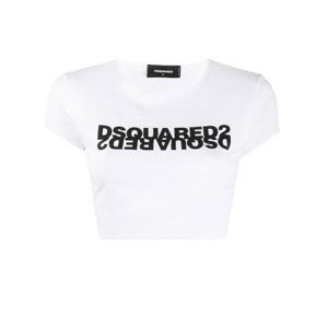 DSQUARED2 Mirror White crop tričko Veľkosť: S