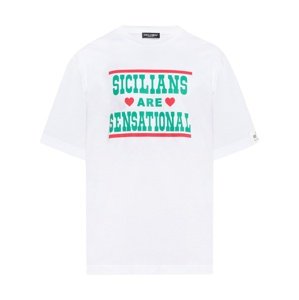 DOLCE & GABBANA Sicilians White tričko Veľkosť: S