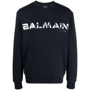 BALMAIN Paris Logo Blue mikina Veľkosť: M