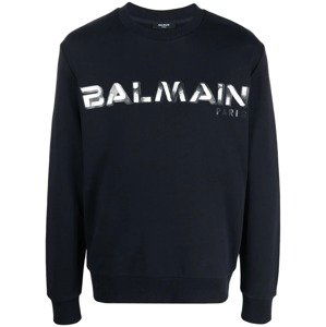 BALMAIN Paris Logo Blue mikina Veľkosť: S