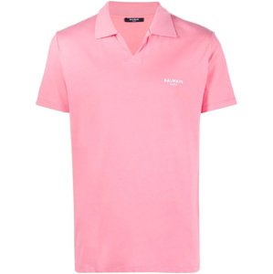 BALMAIN Paris Wingtip Pink polo tričko Veľkosť: L