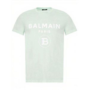 BALMAIN Paris Label Mint tričko Veľkosť: S