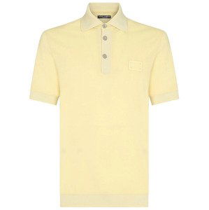 DOLCE & GABBANA Label Yellow polo tričko Veľkosť: M