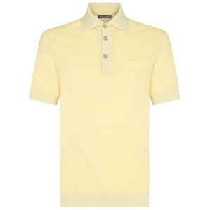 DOLCE & GABBANA Label Yellow polo tričko Veľkosť: XXL