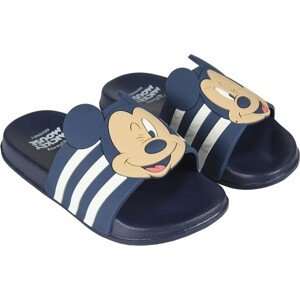 Námornícky modré chlapčenské nazuváky Mickey Mouse s pruhmi Veľkosť: 32/33