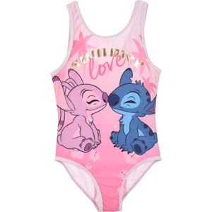 RUŽOVÉ DIEVČENSKÉ CELKOVÉ PLAVKY DISNEY STITCH Veľkosť: 116