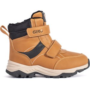 Zateplené chlapčenské camel členkové topánky na suchý zips A-187BR Veľkosť: 37