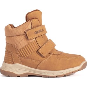 Zateplené chlapčenské camel členkové topánky na suchý zips A-198BR Veľkosť: 37