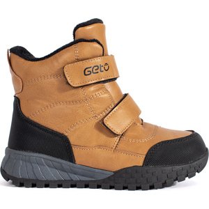 Zateplené chlapčenské camel členkové topánky na suchý zips A-208BR Veľkosť: 34