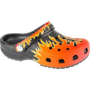 Čierno-oranžové detské nazuváky Crocs Classic Flames Clog Kids 210993-0C4 Veľkosť: 28/29