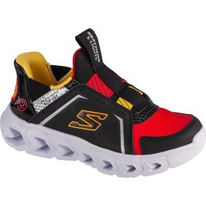 Čierno-červené chlapčenské svietiace tenisky Skechers Slip-Ins: Hypno-Flash 2.0 - Vexlux 403830L-BKRD Veľkosť: 27