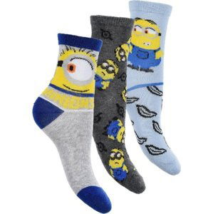 SET CHLAPČENSKÝCH PONOŽIEK MINIONS - SIVÁ/MODRÁ/ŽLTÁ Veľkosť: 23/26