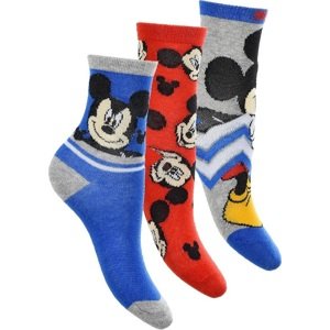 CHLAPČENSKÁ SÚPRAVA PONOŽIEK MICKEY MOUSE - MODRÁ-ČERVENÁ-SIVÁ Veľkosť: 31/34