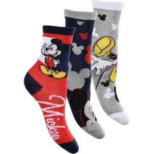 TROJBALENIE CHLAPČENSKÝCH PONOŽIEK MICKEY DISNEY - ČERVENÁ/MODRÁ/SIVÁ Veľkosť: 23/26