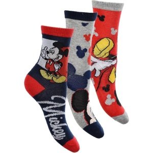 TROJBALENIE CHLAPČENSKÝCH PONOŽIEK MICKEY DISNEY - MODRÁ/SIVÁ/ČERVENÁ Veľkosť: 27/30