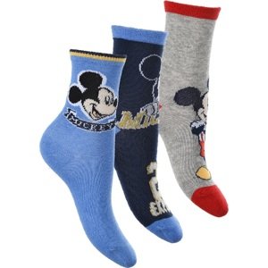 TROJBALENIE CHLAPČENSKÝCH PONOŽIEK DISNEY MICKEY - MODRÁ/MODRÁ/SIVÁ Veľkosť: 23/26