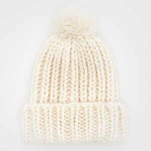 Reserved - Čiapka beanie s brmbolcom - Krémová