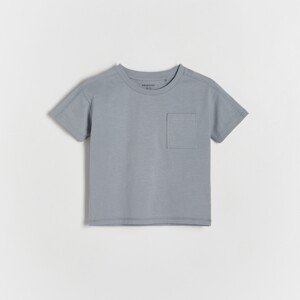Reserved - Oversize tričko s vreckom - Modrá