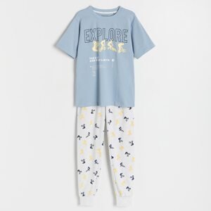 Reserved - Dvojdielne pyžamo s potlačou - Modrá