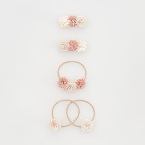 Reserved - Girls` hair elastics & hair-clip - Krémová