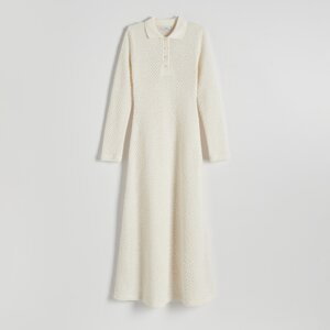 Reserved - Štruktúrované úpletové šaty - Biela