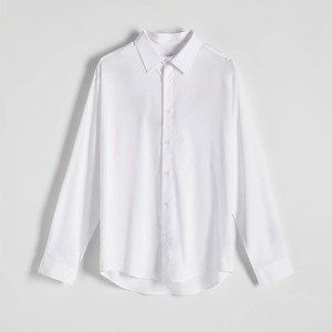 Reserved - Pásikavá košeľa regular fit - Biela