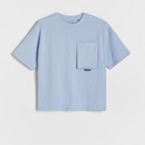 Reserved - Oversize tričko s vyvýšenou potlačou - Modrá