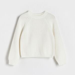 Reserved - Klasický pásikavý sveter - Krémová