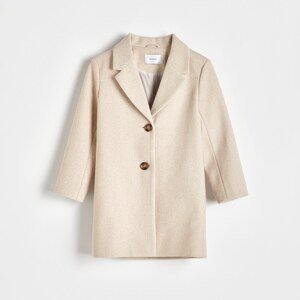 Reserved - Klasický jednoradový kabát - Béžová