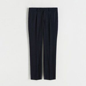 Reserved - Slim trousers with pressed crease - Tmavomodrá