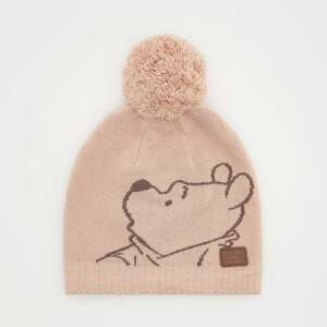 Reserved - Úpletová čiapka beanie Winnie the Pooh - Béžová