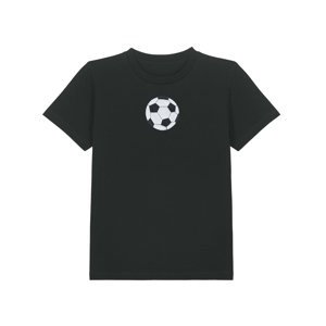 Tričko detské Pískacie Futbalová lopta čierne