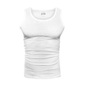 Bavlnené pánske tričko bielej farby bez rukávov
