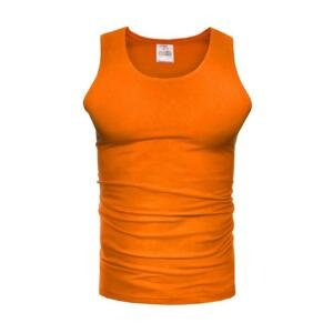 Pánske bavlnené tričko bez rukávov v oranžovej farbe