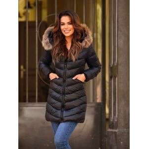 Čierna zimná bunda s kapucňou , Veľkosť  S