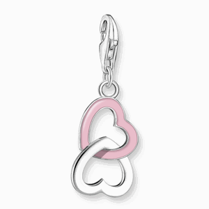 THOMAS SABO strieborný prívesok charm Pink heart silver 2013-007-9