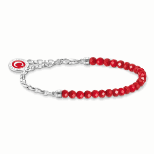 THOMAS SABO strieborný náramok Red beads A2130-007-10