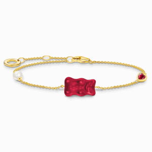 THOMAS SABO x HARIBO strieborný náramok Red goldbears & pearl A2151-430-10