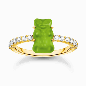 THOMAS SABO x HARIBO prsteň Goldbear Green Mini TR2459-414-6