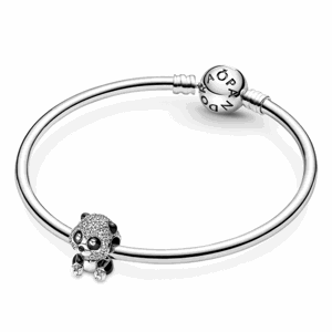 PANDORA náramok Sparkling Cute Panda 590713+790771C01