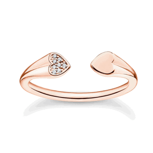 THOMAS SABO strieborný dámsky prsteň Hearts rose gold TR2392-416-14