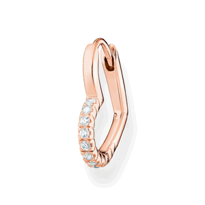 THOMAS SABO kusová náušnica Heart with white stones rose gold CR693-416-14