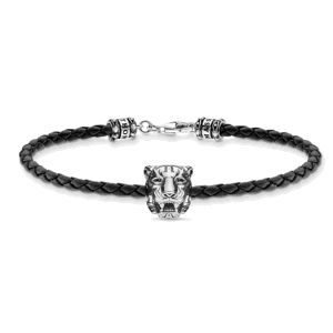 THOMAS SABO strieborný kožený náramok Tiger silver A2054-805-11