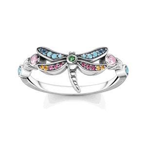 THOMAS SABO prsteň Dragonfly with coloured stones silve TR2383-314-7