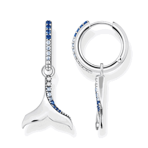 THOMAS SABO náušnice Tail fin with blue stones CR687-644-1