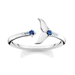 THOMAS SABO prsteň Tail fin with blue stones TR2386-644-1